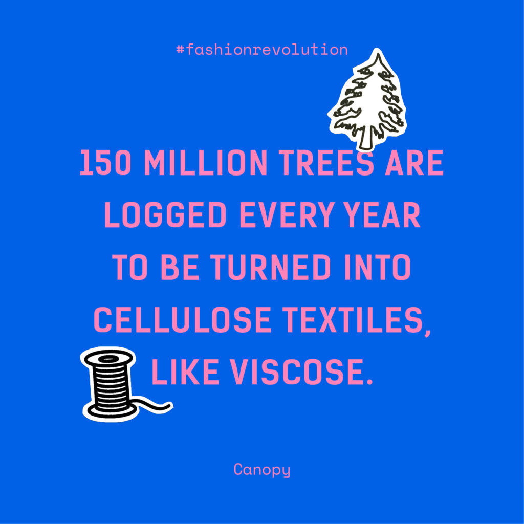150 Million Trees are logged every year to be turned into cellulose textiles, like viscose.